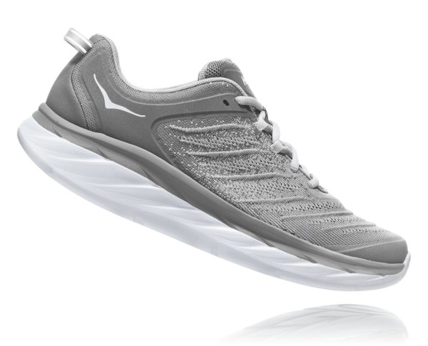 Hoka One One Akasa Mens UK - Grey Silver Road Running Shoes - LQVDK5867